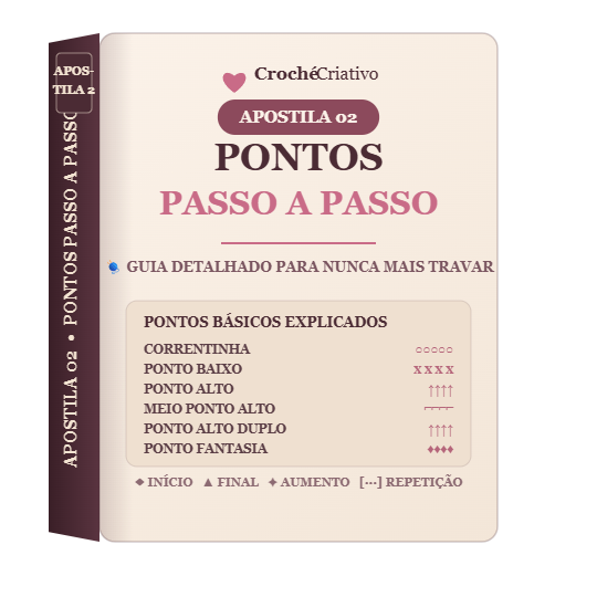 Mockup Apostila Pontos de Crochê Passo a Passo